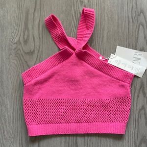 NEW Zara Hot Pink Halter Crop Top